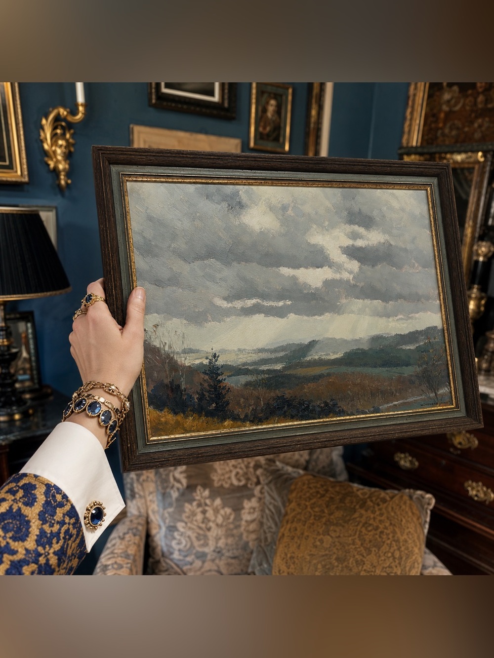 Original 1950s Vintage Fine Art Landscape Oil Painting William Howard Jarvis UK
